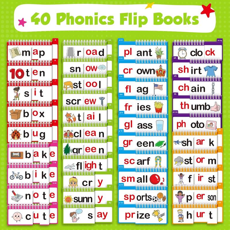40-Word Family Phonics Build Book