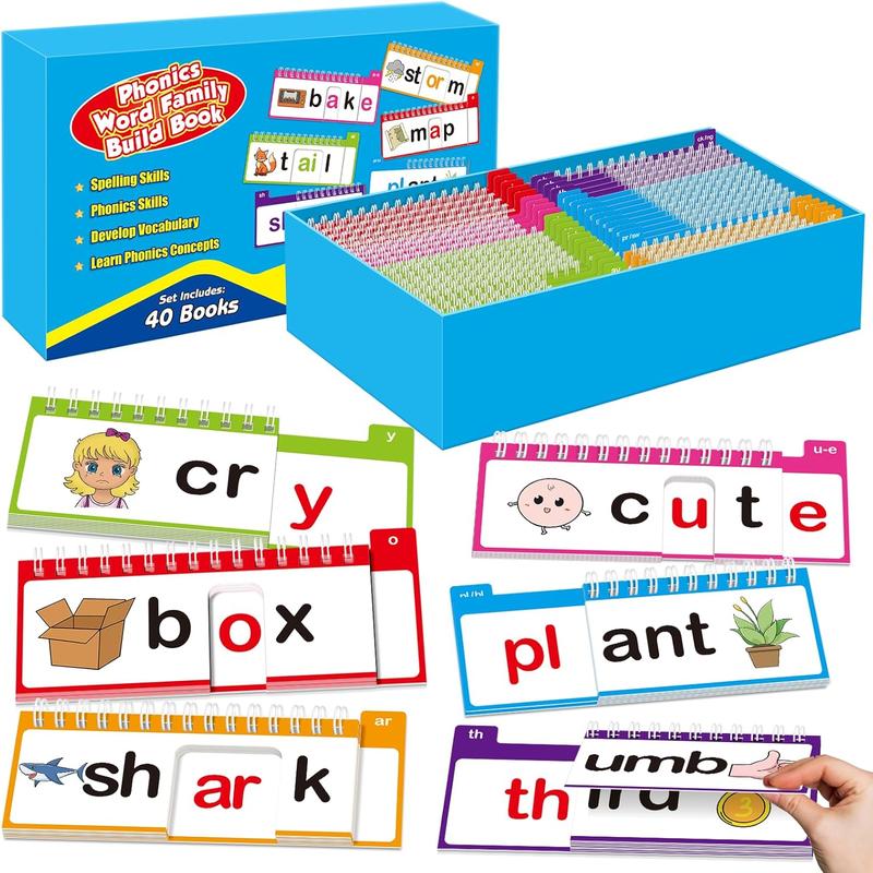 40-Word Family Phonics Build Book