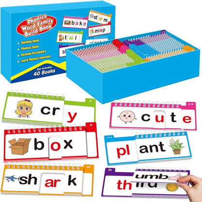 40-Word Family Phonics Build Book
